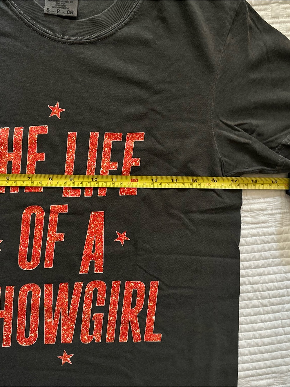 Life of a Showgirl Graphic Tee Comfort Colors Pepper Gray Size S Taylor Swift - Picture 5 of 6